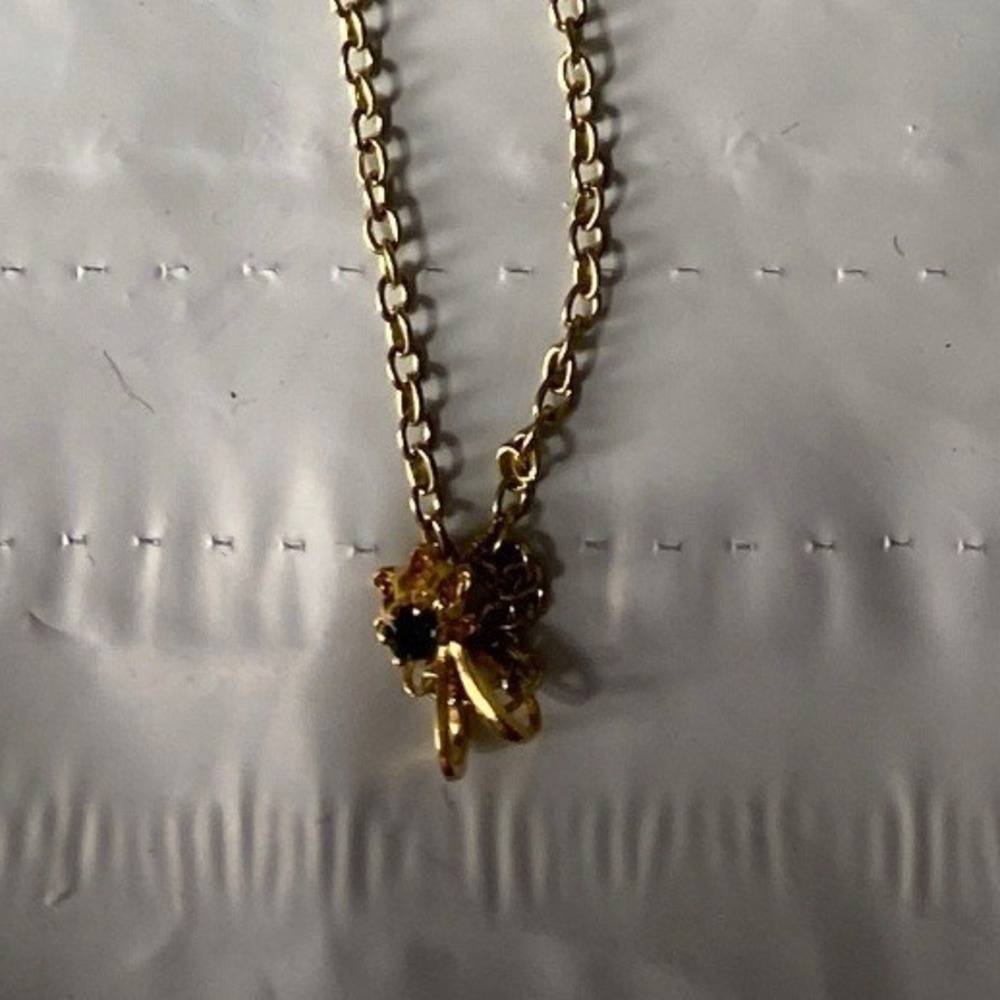 Gold Tone Chain Necklace with Small Charm Pendant